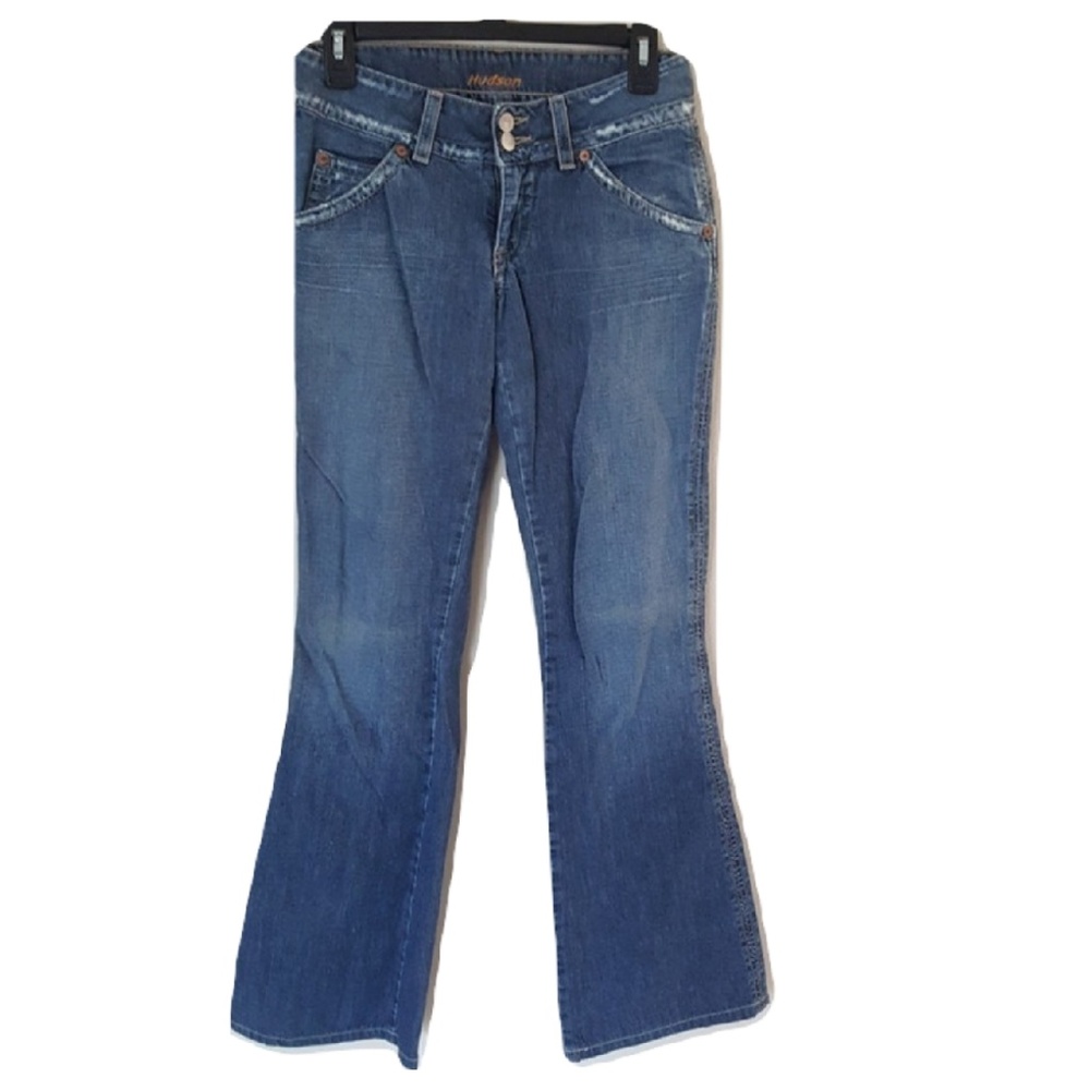 Hudson Designer Jeans Distressed Look Boot Denim
